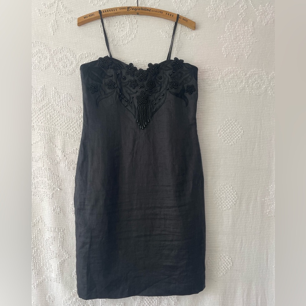 Nina Austin Vintage Black Lace Slip Dress